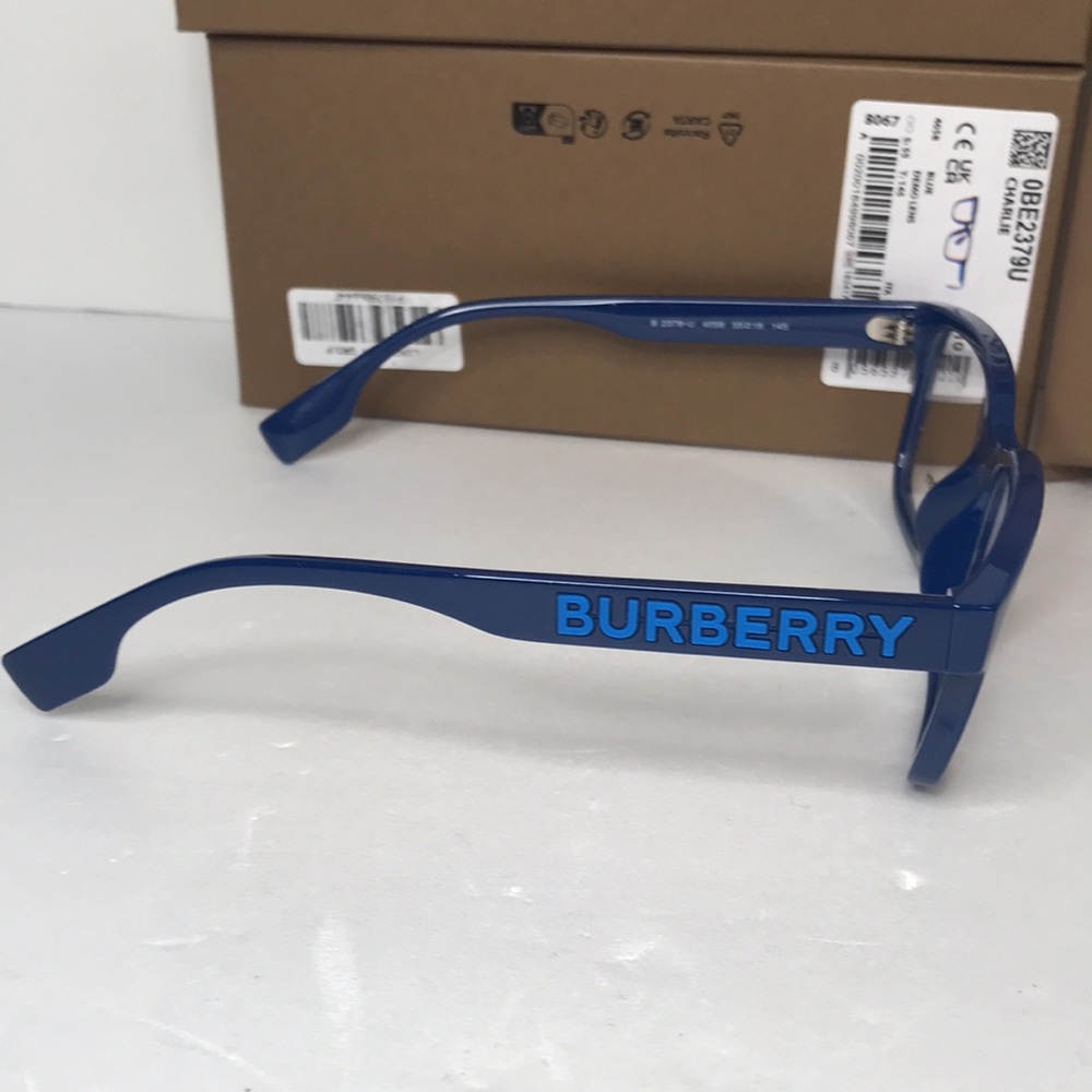 Authentic Burberry Charlie Demo Rectangular Men's Eyeglasses BE2379U 4058 55 - Picture 8 of 14